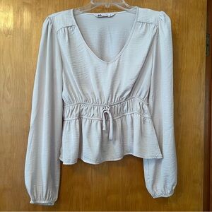 SO Women's Cream Peplum Top